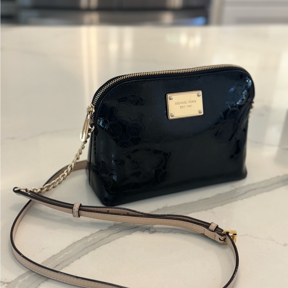Michael Kors Glossy Black Crossbody Bag